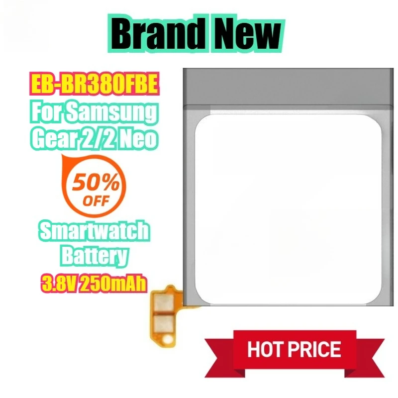 3.8V 250mAh EB-BR380FBE Relógios Baterias para Samsung Gear 2/2 Neo