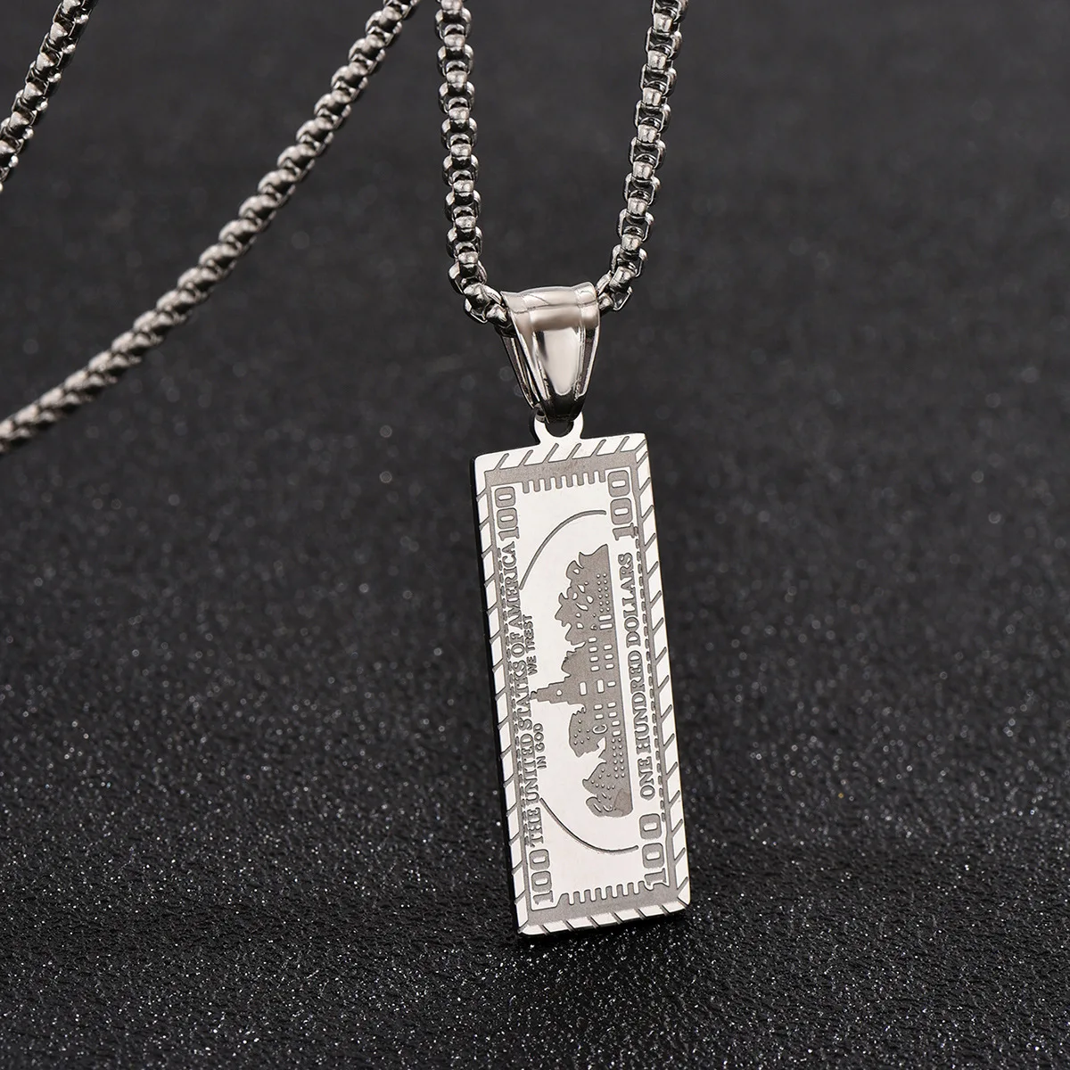 Creative 100 U.s. Dollar Pattern Hip Hop Rock Trend Men\\'s Necklace Million Dollar Bill Pendant Punk Fashion Jewelry Gift