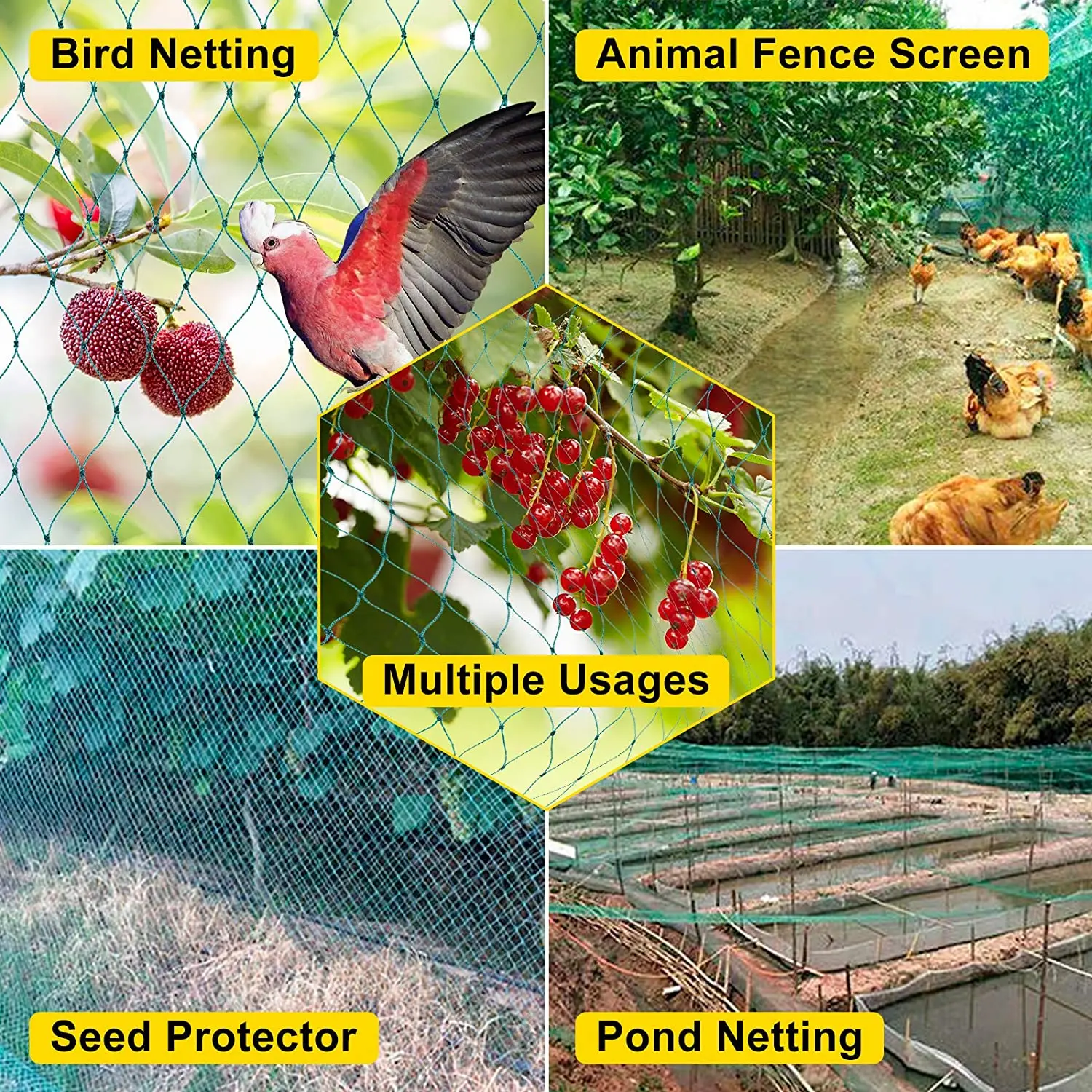 Robustes Anti-Vogel-Netz für den Garten, Hirsch, Zaunnetz, Gartennetz und Pflanzen, schützendes Zaunnetz für Anti-Vogel-Hirsch, Katzen und Hunde – Detail 8
