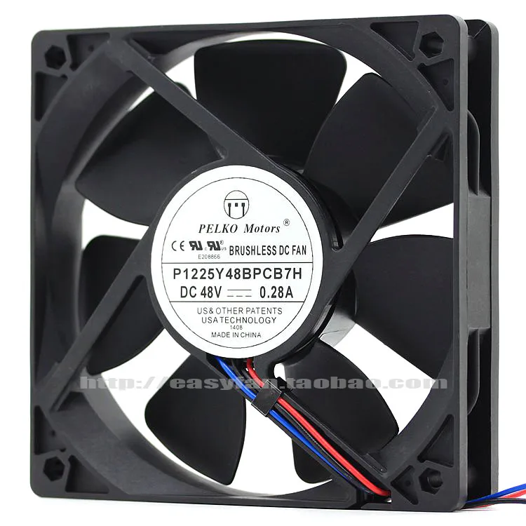 

NEW FOR PELKO Motors P1225Y48BPCB7H 48V 0.28A 12025 12CM Double Ball bearing cooling fan