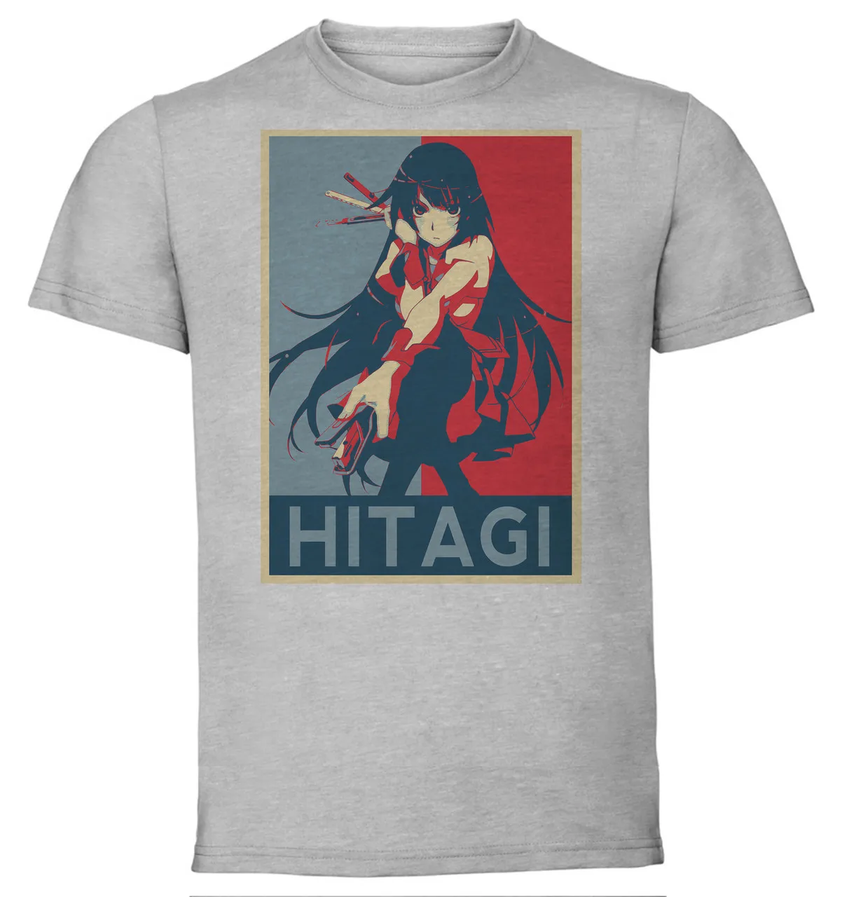 

T-Shirt Unisex Grey Propaganda Monogatari Hitagi