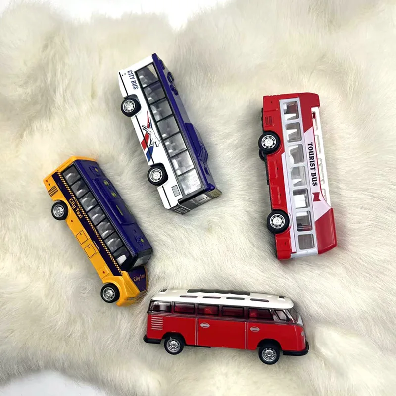 ألعاب موديل حافلة مدرسية من سبيكة PVC ، زينات سيارة معدنية ذات طابقين ، مركبة قابلة للسحب ، ألعاب ديكورية للأطفال ، هدية ، 10 روض #2
