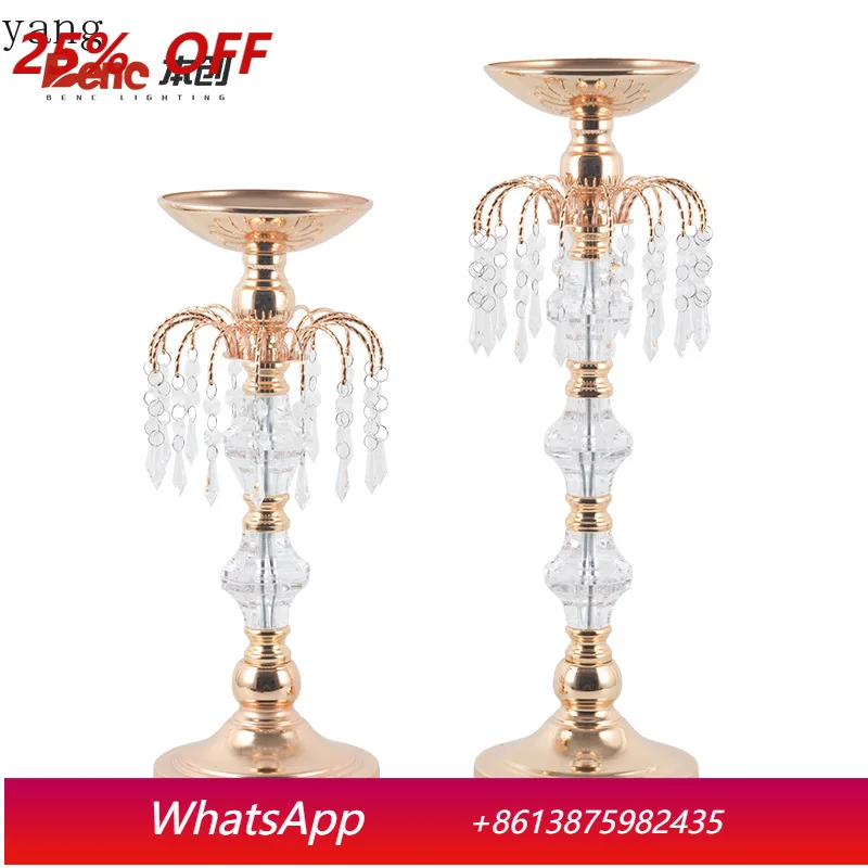 

CX new wedding gold electroplated flower ornament hotel candlelight dinner decoration