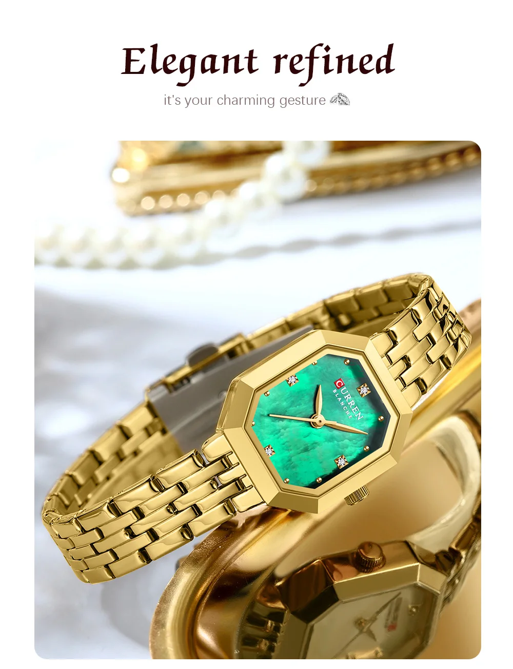 CURREN 2025 Ladies' Watch Fashion Elegant Quartz Movement Watch Moving Waterproof Top Brand Clock