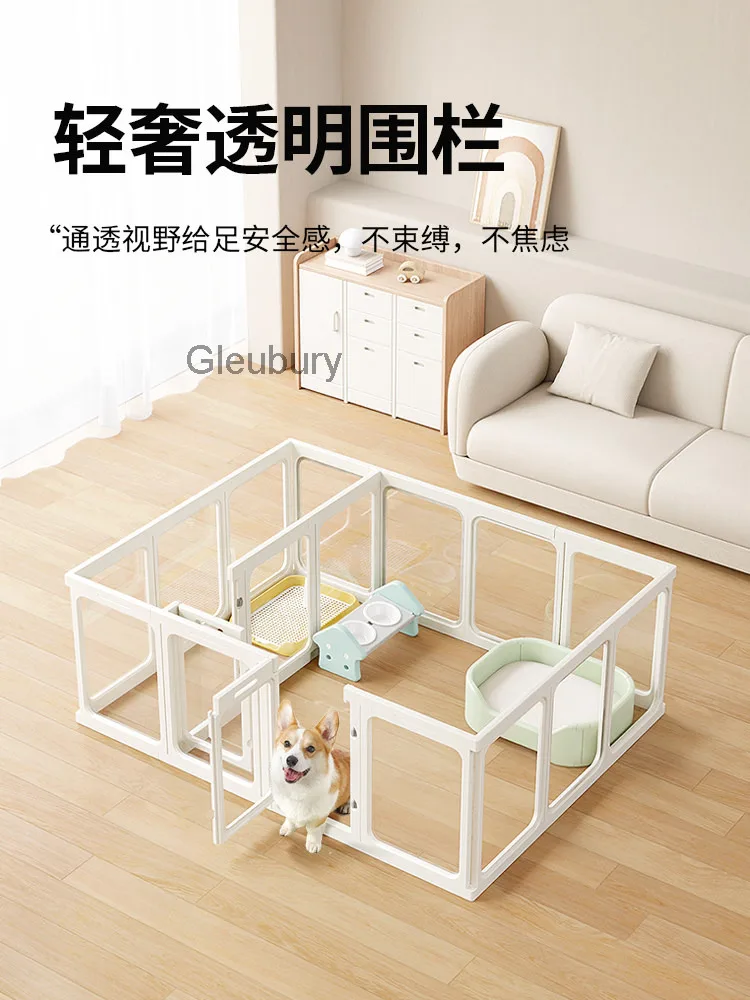 Dog Fence Indoor Panoramic Transparent Acrylic Splicing Isolation Fence Visible Pet Dog Cage Household Small Dog