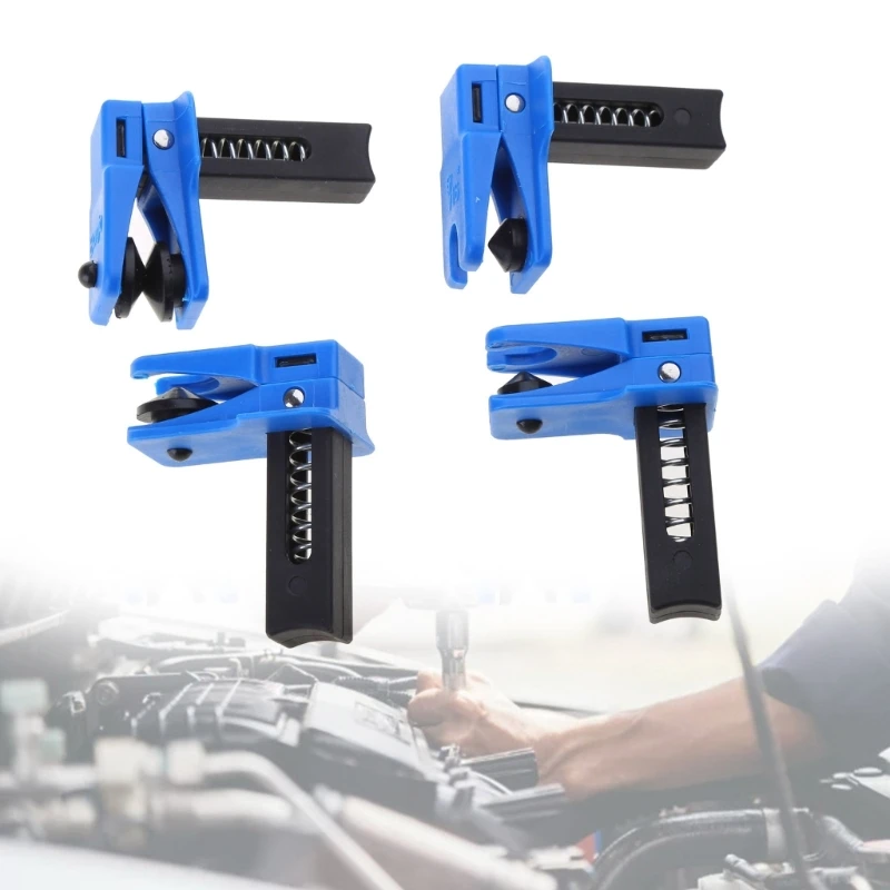 4Pcs Car Brake Oil Brake Clamp Pipe Plug Tool To Prevent Oil Spills Automotive Repair Oil Hose Clamp F19A