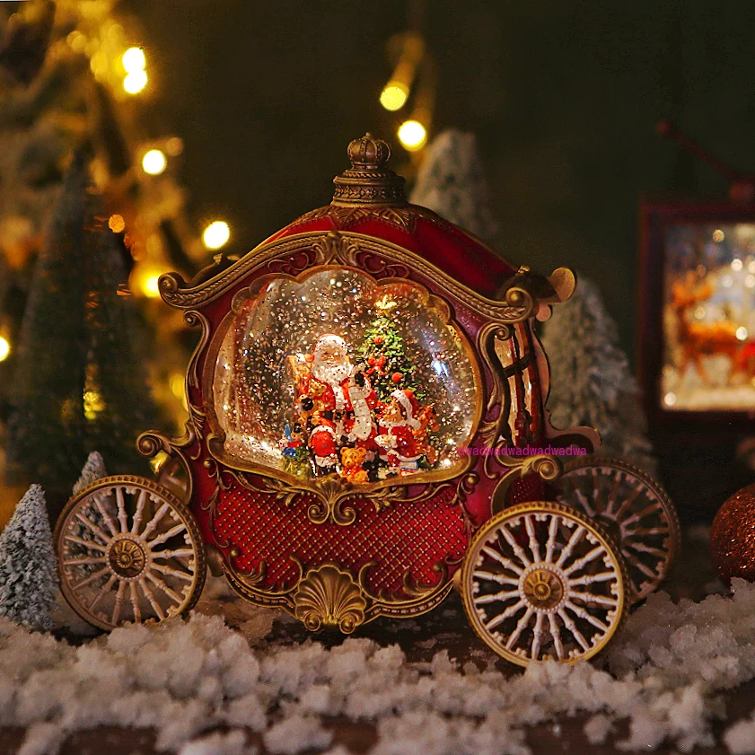 

Christmas pumpkin carriage old man music box crystal ball snow children birthday gift music box girlfriend gift