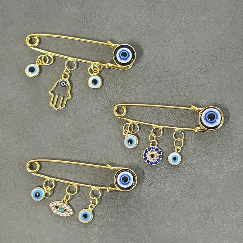 Lucky Eye Brooch-Hollow Palm Brooch-Evil Eye Brooch-Women's Scarf Buckle -Muslim Brooch Pin
