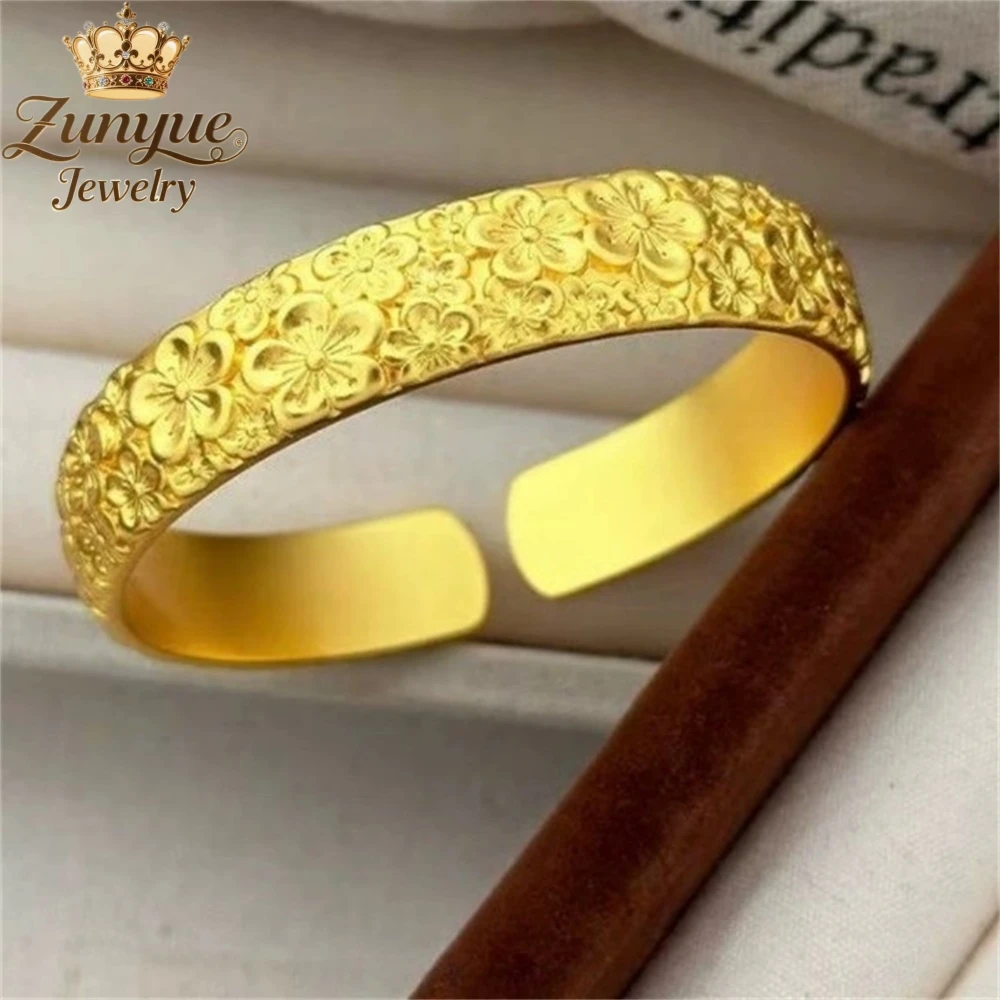 

High-End Sand Gold Peach Blossom Bracelet Luxury Quality Jewelry Fashion Jewelry Young Exquisite Elegant Charms Popular Gift