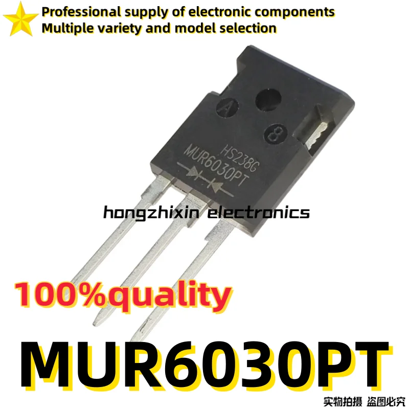 10PCS Brand new quality MUR6030PT MUR6030 Direct insertion TO-247 fast recovery diode welding machine dedicated 30A 600V