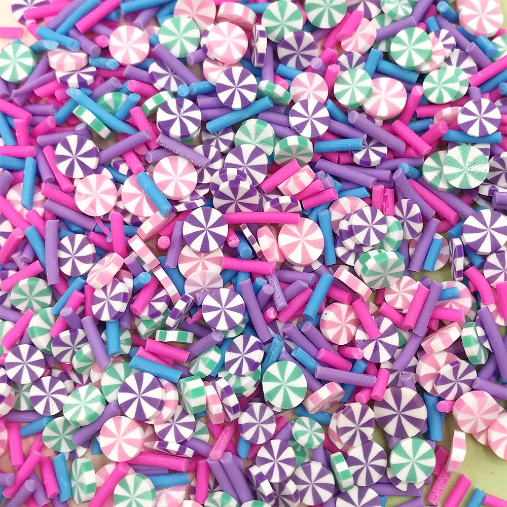 50g Fake Candy Polymer Slices Hot Clay Sprinkles for Crafts Slime Filling Accessories DIY Crystal Mud Filler Nailart Decoration