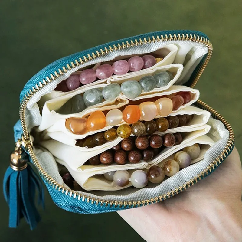 

Portable 5-Layer Jewelry Storage Bags Tassel Pendants Jewelry Storage Pouches Ring Bracelet Large Capacity Travel Zipper Bags