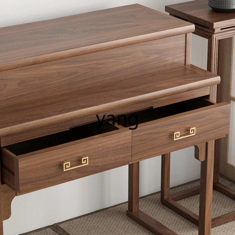LMM solid wood offering table, incense case Buddhist hall, black walnut offering table