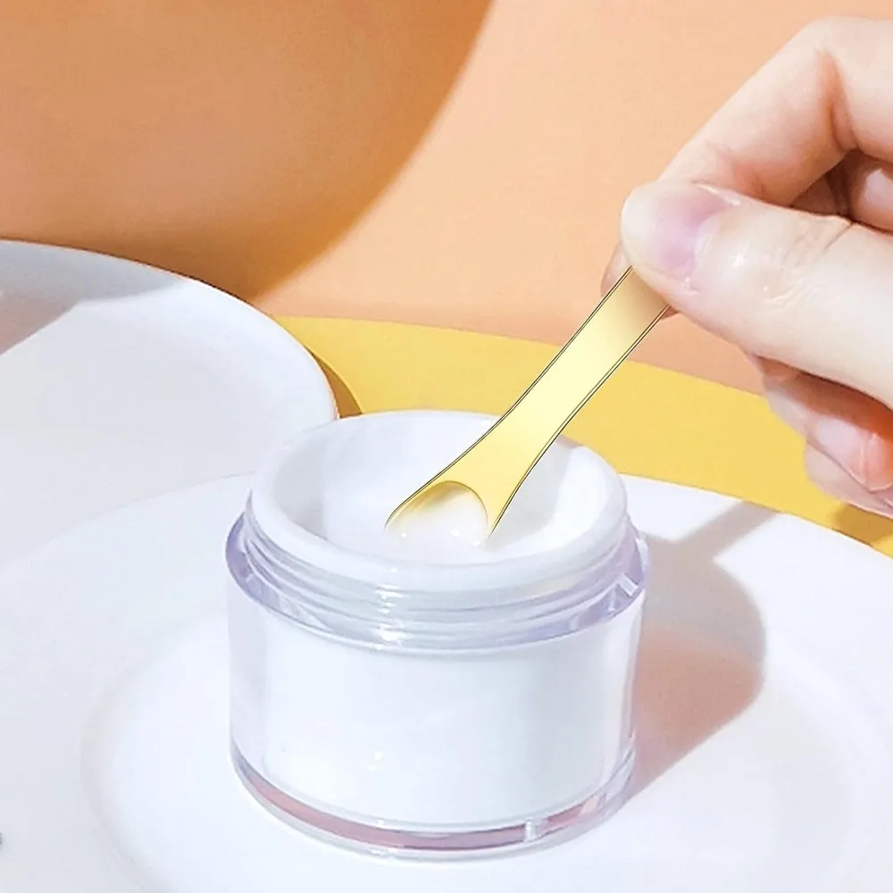 Mini cuchara de Metal para maquillaje, 1 piezas, palitos de masaje, cuchara de belleza para cosméticos faciales, crema para reducir las arrugas de los ojos