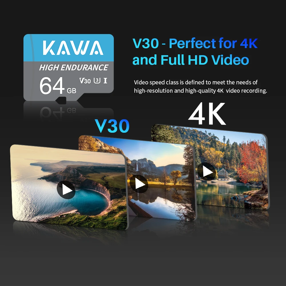 KAWA 64GB TF Card, works for KAWA Dash cams but not only for KAWA