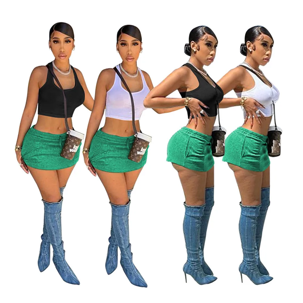

Summer 2 Piece Skirt Sets Sexy Crop Tops Luxury Outfit 2023 Y2K Streetwear Fashion Club Party Mini Dress Two Piece Skirts Set