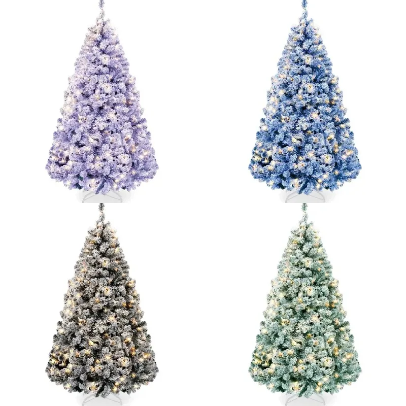 Wholesale 120*150*180* 210*240 cm Artificial Christmas tree with snow velvet custom colored metal bracket