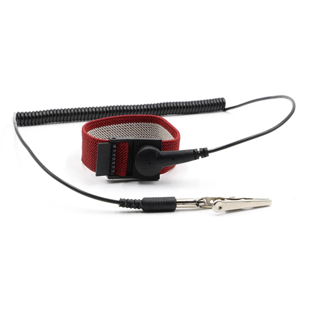 Adjustable Anti Static ESD Wrist Strap with 1 8 Meter Spiral Cord for Electronic Discharge and Grounding Protection