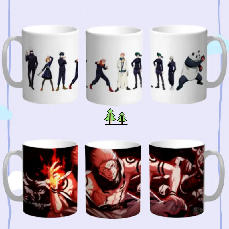 

Anime Ceramic Mug for Jjk Satoru Gojo Nobara Kugisaki Mahito Toge Inumaki Pattern 330Ml Breakfast Cup Ceramic Coffee Mug Gifts