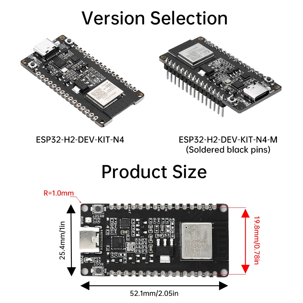 マイクロ開発ボード,タブESP32-H2モジュール,タイプcインターフェイス,Zigbeeサポート,ワイヤレススレッドESP32-H2-MIN1-1-N4
