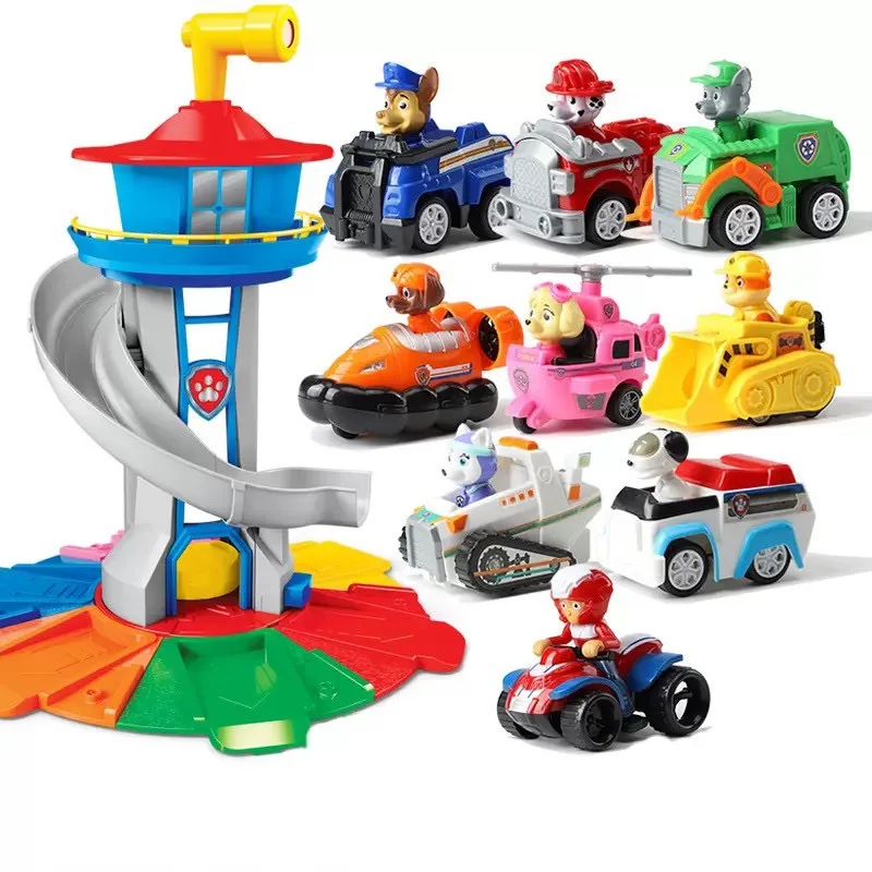 Paw Patrol Toy Set Cartoon Anime Figures Patrol Canine Chase Skye Rebound Bicycle Home Decoration  Christmas Birthday Gifts