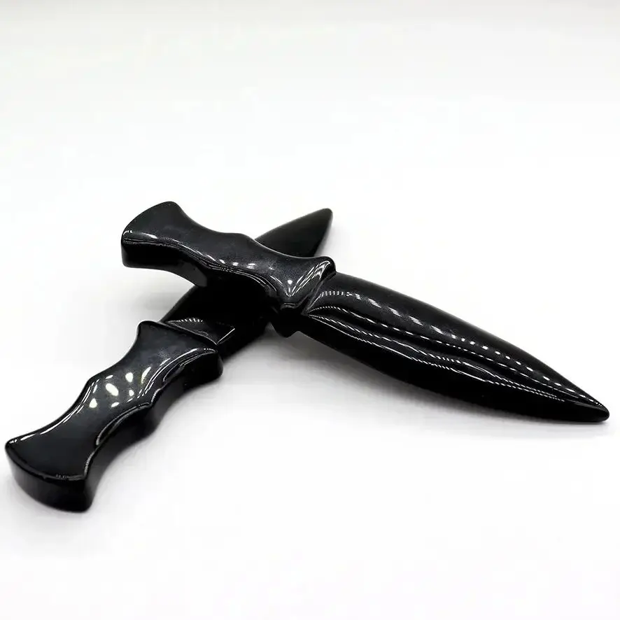 Wholesale Hot Sale Obsidian Crystal Crafts  Sword Polished Crystal Dagger Obsidian Knife Talisman