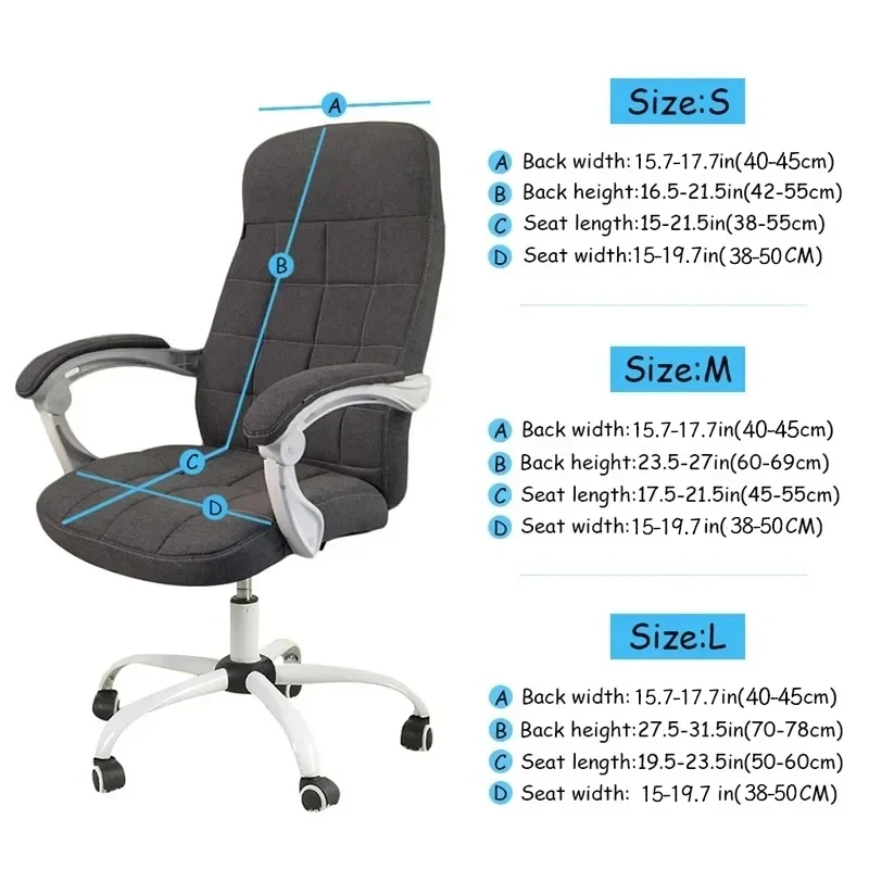 Solid Color Gaming Chair Cover Soft Elastic Polar Fleece Armchair Slipcovers Computer Seat Chair Covers Stretch Rotating Lift