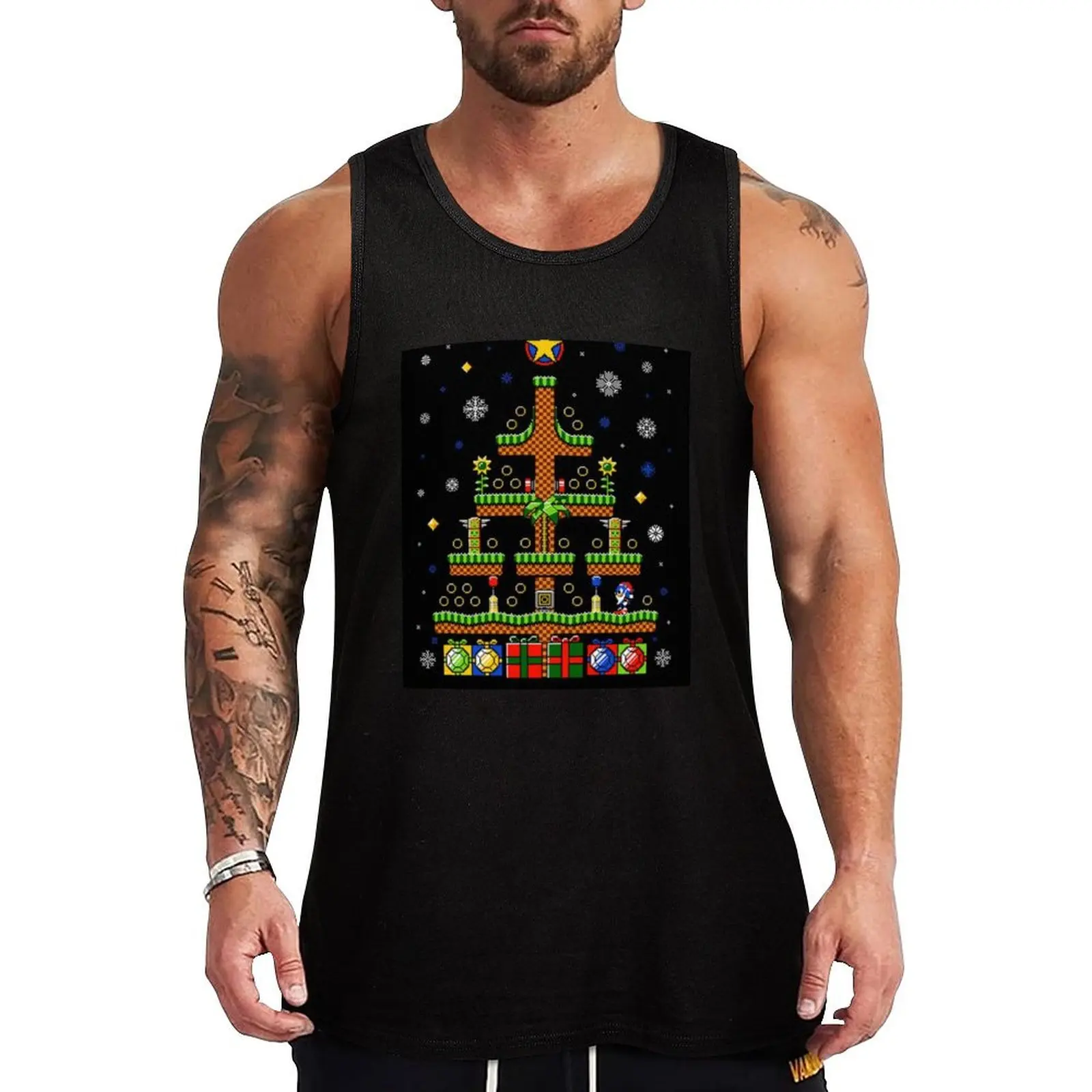 

Games Christmas Design Sonic Tank Top High Stretch Tank Top Athletic Fit Workout Shirt