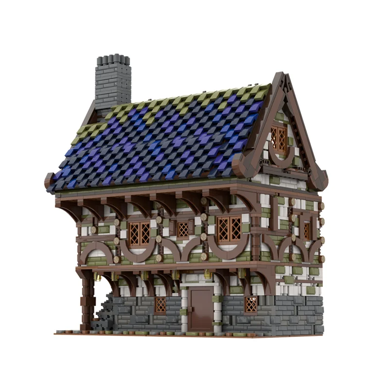 Cidade rua vista modelo moc blocos de construção casa medieval/bar/modelo interno tecnologia tijolos diy cena famosa montagem brinquedos presentes