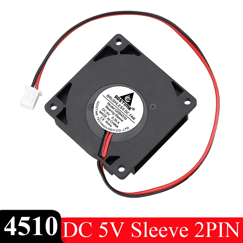 

10 pieces Gdstime DC 5V 2pin 45mm x 10mm Cooling Blower Fan 45*10MM Micro 3D Printer Cooler Fan Centrifugal Heatsink Turbo Fan