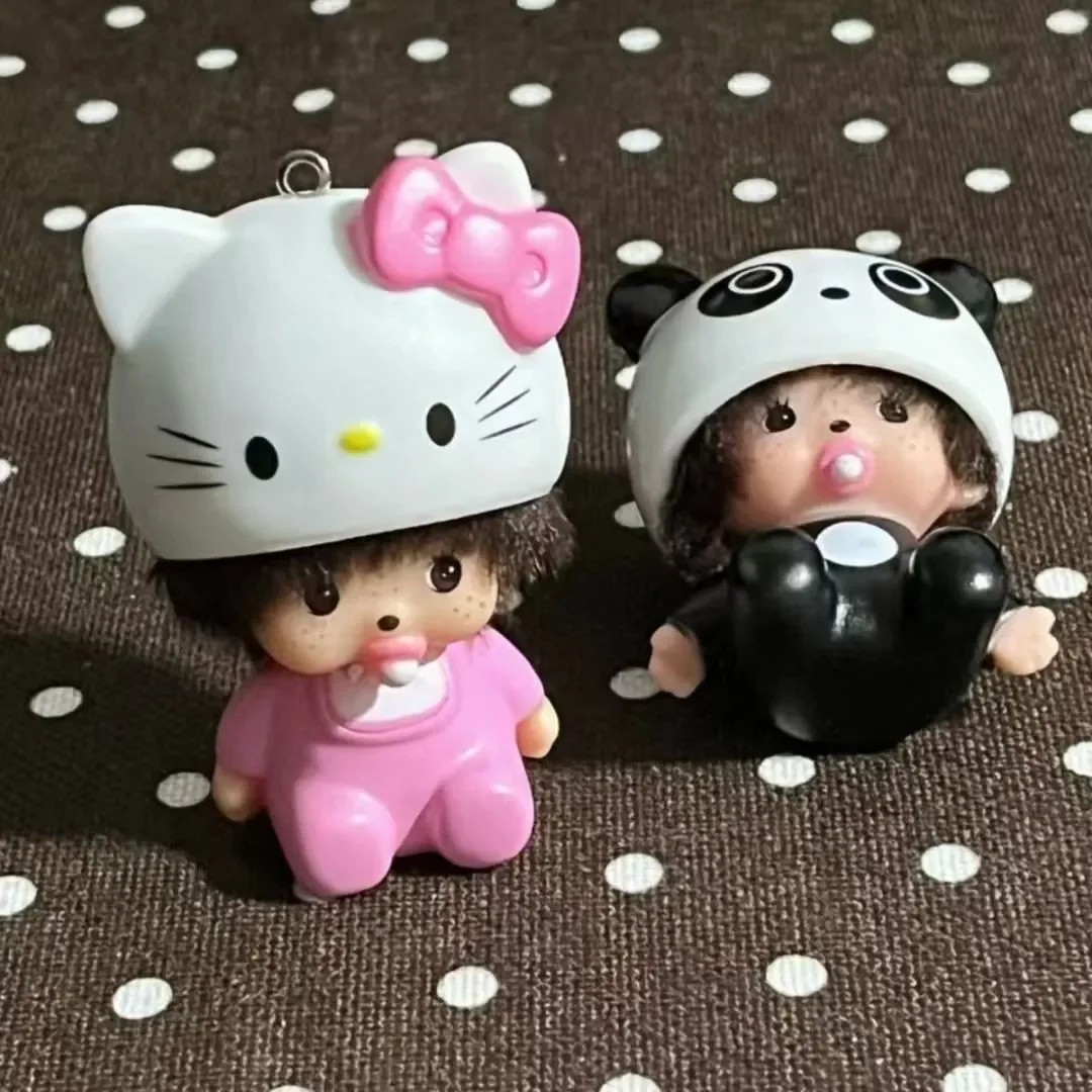 新しい漫画キティモンチキキーホルダーペンダント人形デスクトップバックパックペンダント人形飾りクリエイティブ女性女の子ギフト用