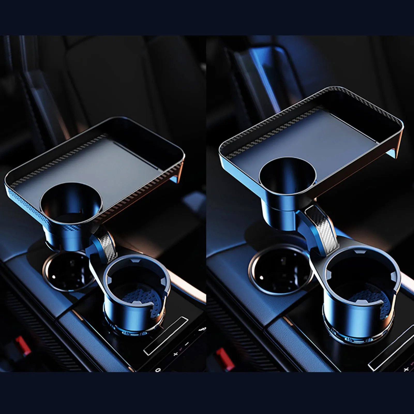 Portable Car Cup Holder Attachable Meal Tray Expanded Table Desk 360 Rotatable Adjustable Car Food Tray Cup Holder