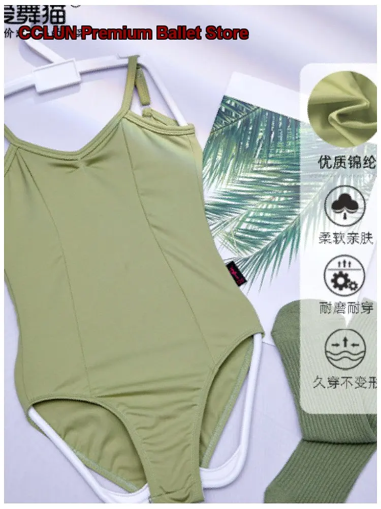 Aimingao Dance Girls' Professional Art Exam Body Suit Training Spaghetti Strap Gymnastics Basic Training Kids