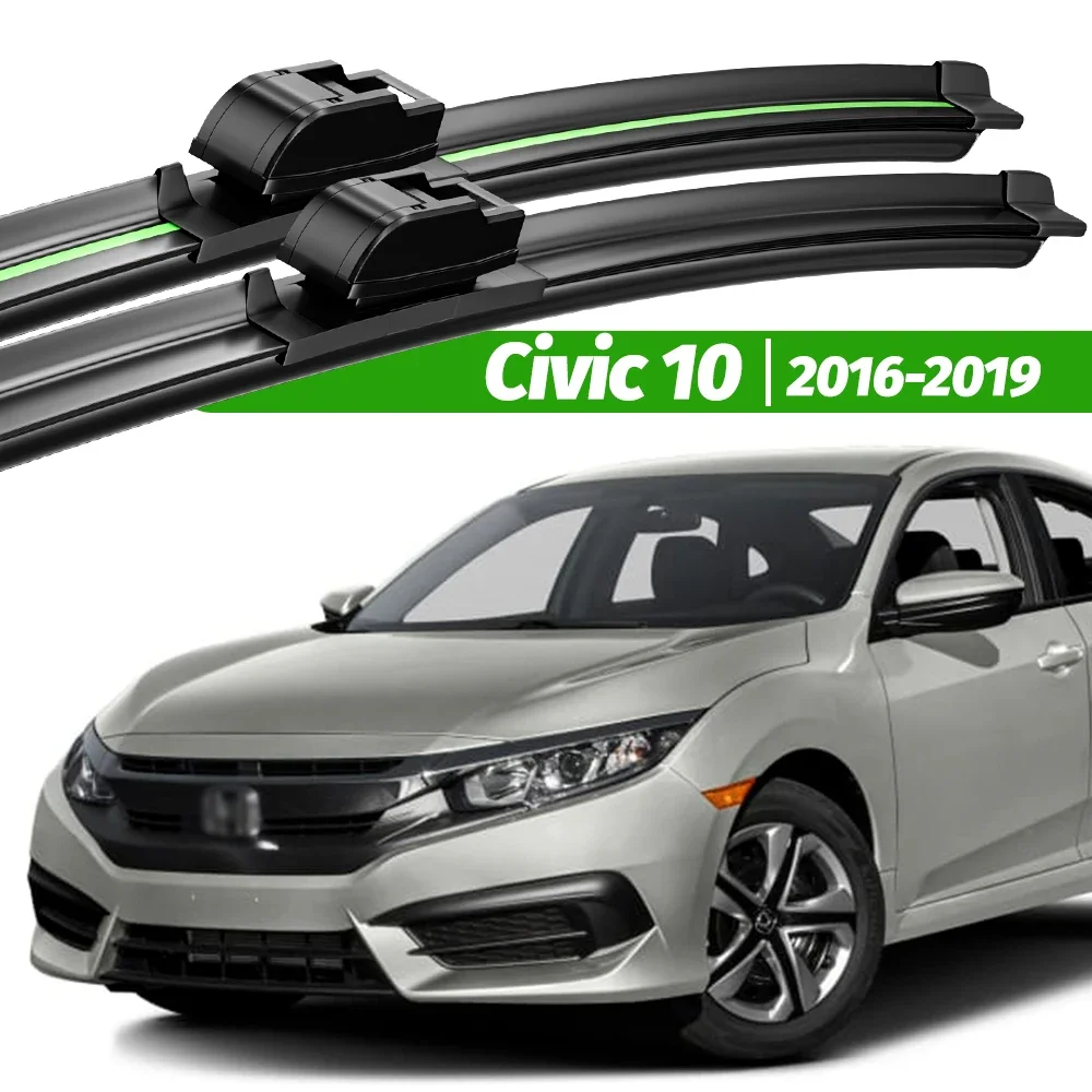 

For Honda Civic 10 2016-2019 2pcs Front Windshield Wiper Blades 2017 2018 Windscreen Window Accessories