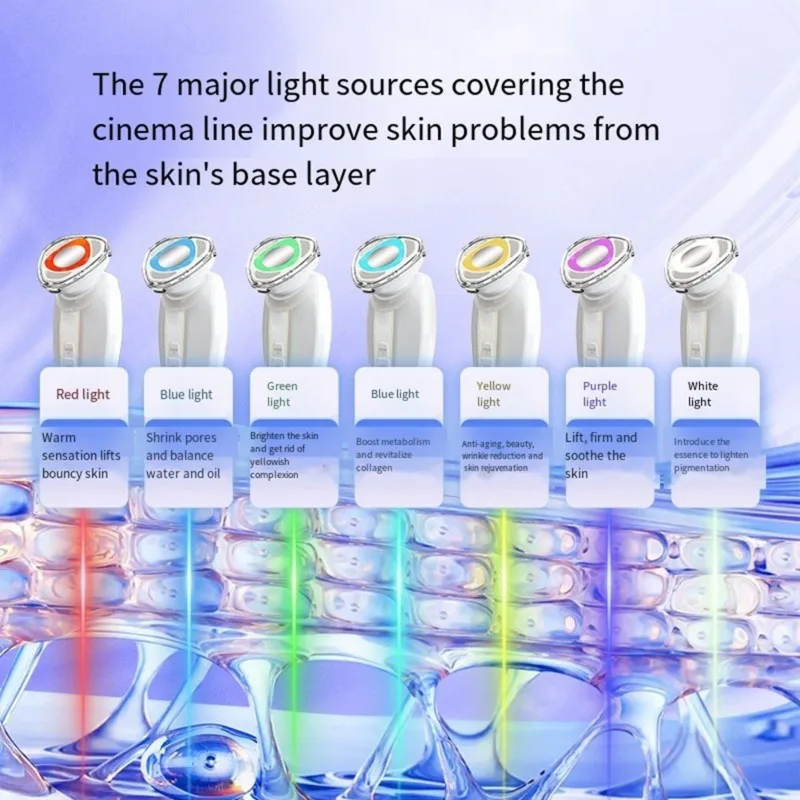 Voltvibe-Cold& Hot Pulse LED Facial Skin Tightening Device 7-In-1 Multi-Function Light Therapy With Importer