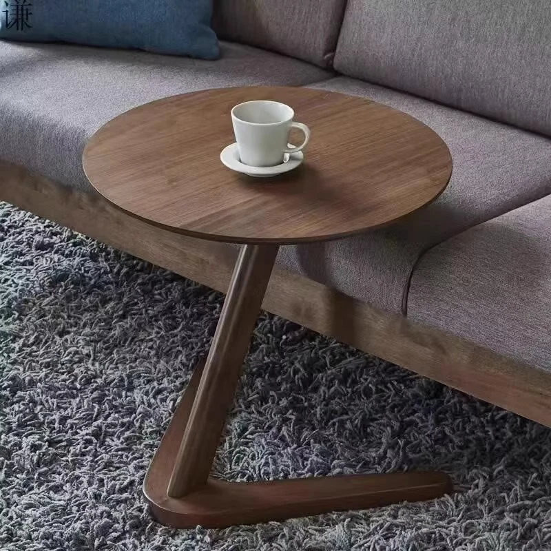 Imagen 3: Mesa auxiliar multifuncional de madera maciza, sofá, sala de estar, café móvil, esquina minimalista Simple, Mini Mesa pequeña, muebles para el hogar