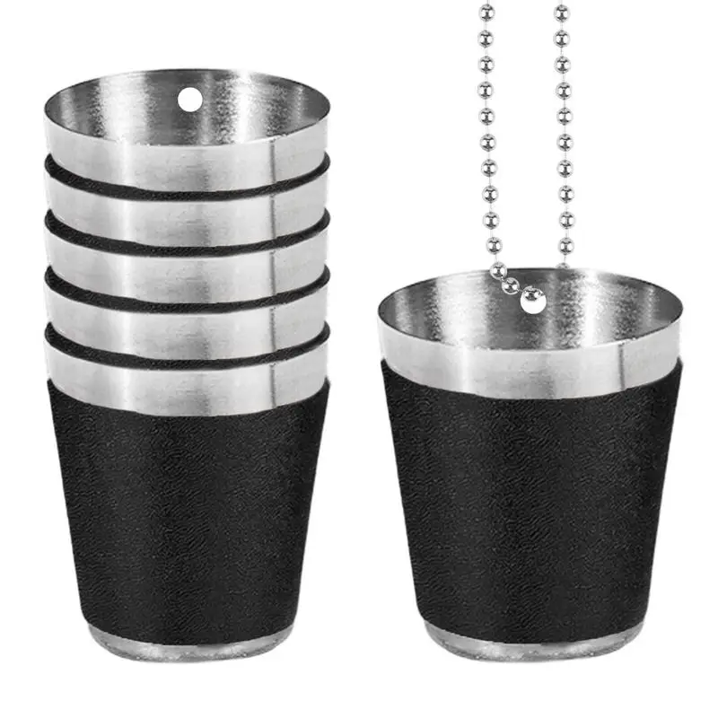 Stainless Steel Shot Glasses Stainless Steel Wine Necklace Multi-color 30ml Stemless Wine Glass Set For Coffee Juice Wine Milk