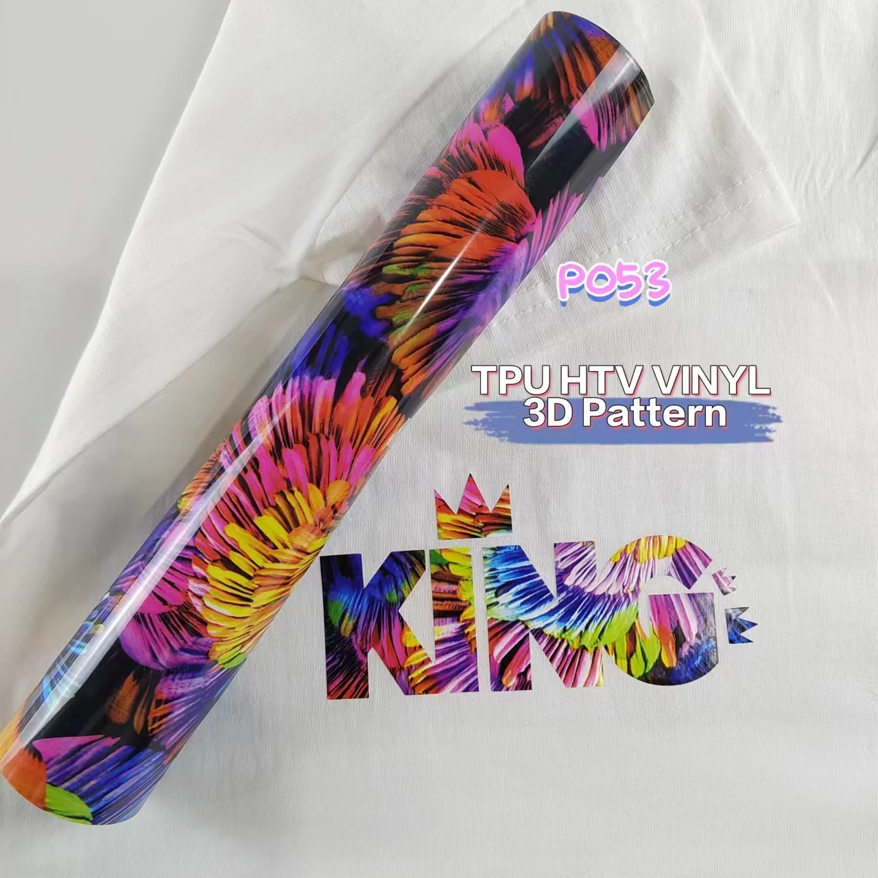 TPU 3D Pattern 25cmx102cm Heat Transfer Vinyl HTV Vinyl Press Machine DIY Design For Cutter Easy To Cut & Weed