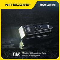 NITECORE T4K 4000 Lumens 4xCREE Portable Keychain Flashlight USB Rechargeable Utilizes XP-12 V6 Mini Led Torch Light
