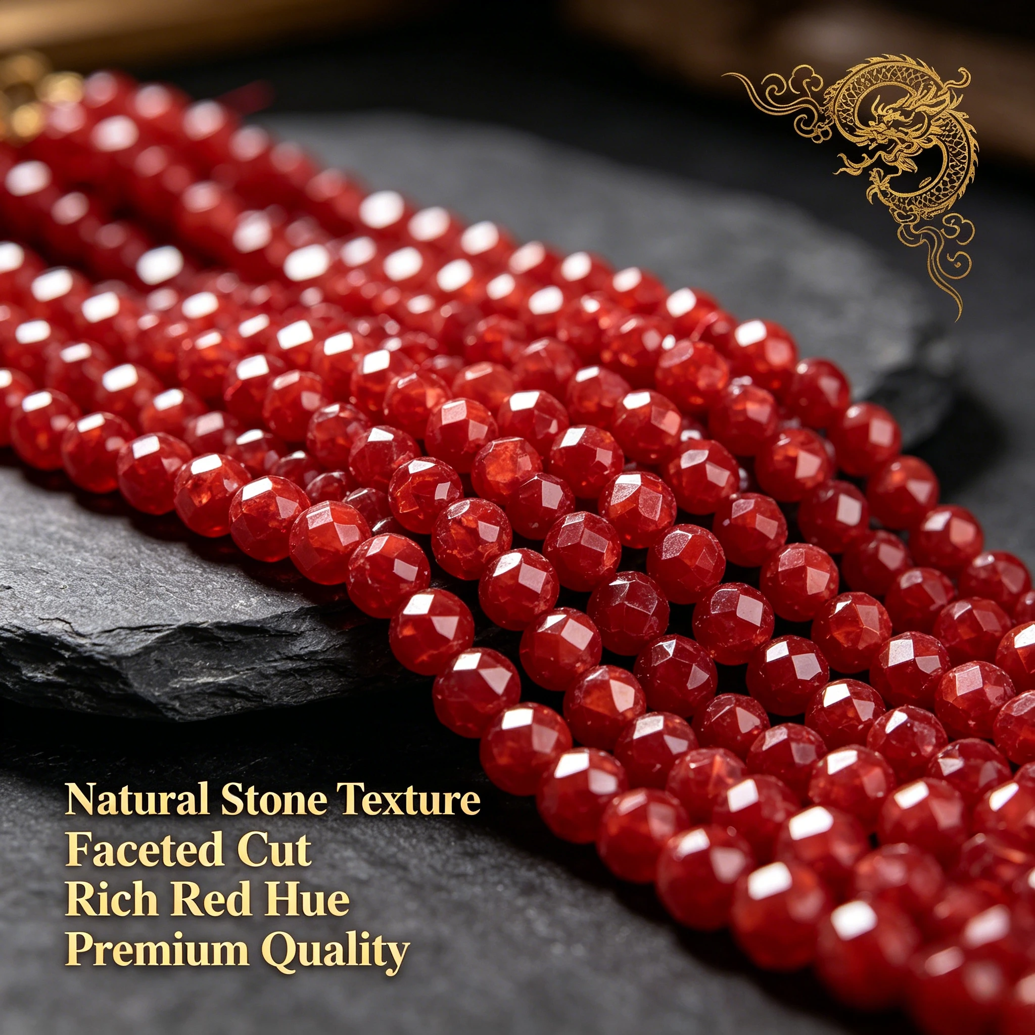 Natural Red Coral Faceted Beads 2 3 4mm Loose Gemstone Round Stone Bead DIY Necklace Bracelet Craft Supplies Jewelry Accessories view 3