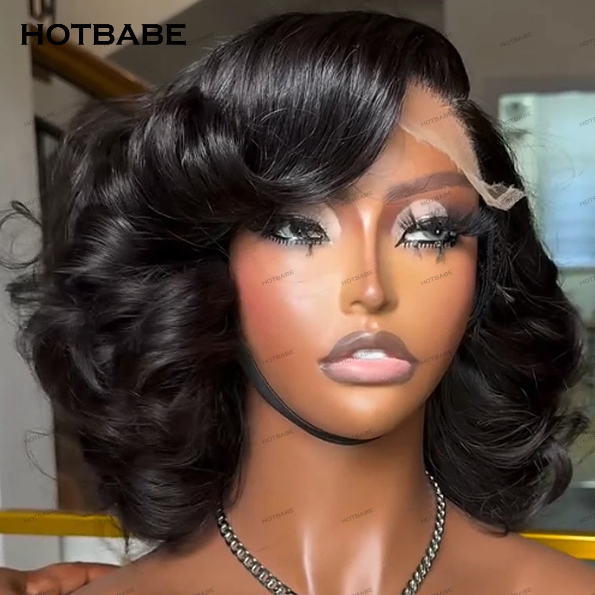 

400 Density Glueless Wigs Bouncy Curly Wear And Go HD Lace Wig Super Double Drawn Human Hair 13x6 HD Lace Frontal Wig Preplucked