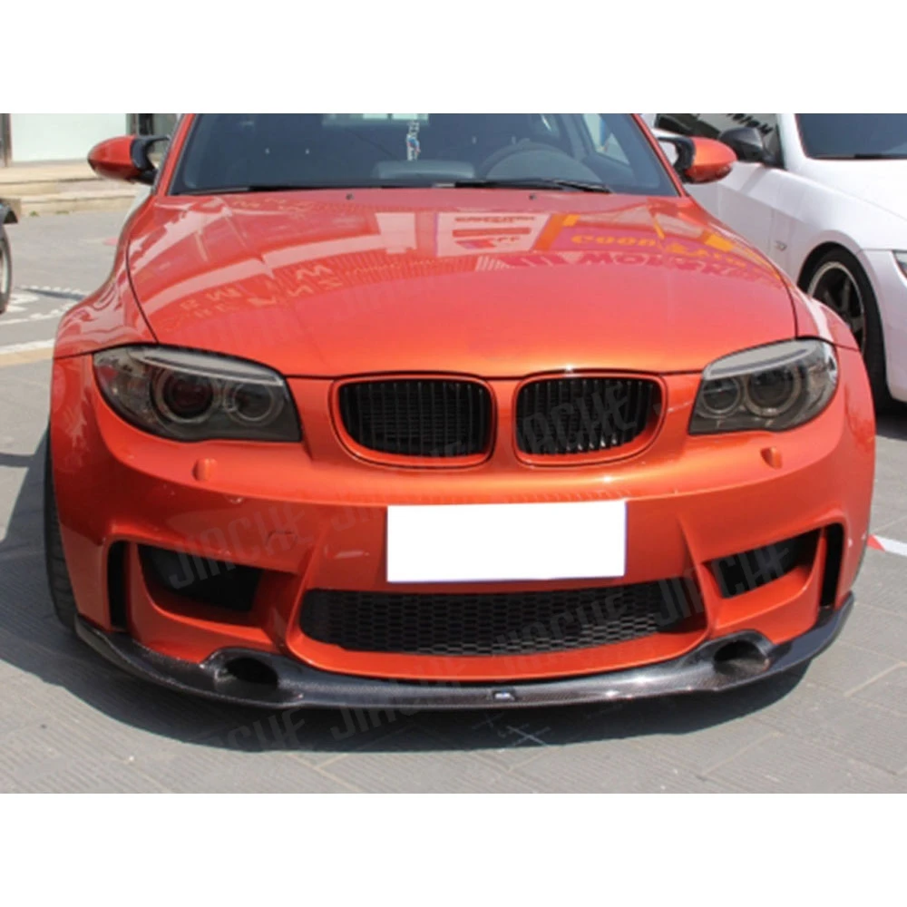 Carbon Fiber Car Front Lip Spoiler Aprons For BMW 1 Series  E82 1M Coupe 2-Door 2011 Car Front Bumper Lip Splitter Kit Spoiler
