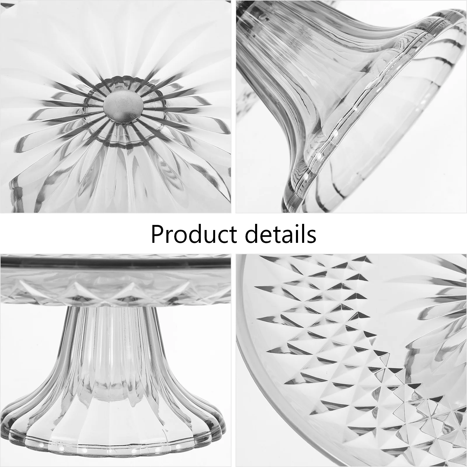 

Acrylic Fruit Bowl 25cm Grey Fruits Tray Storage Serving Dessert Stand for Party Weddings Banquets Cake Display Holder