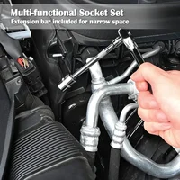 46Pcs Family Tools 1/4 Set Mechanic Tool Kits for Auto Repair Hous with Sockets Metric Hex Bit Socket Set inch Ratchet Wrench 4