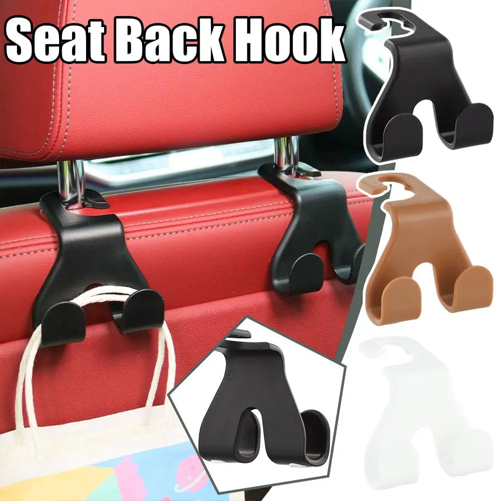 Car Seat Back Double Hook Hanger Universal Handbag Storage Holder Headrest Mount Storage Hook Car Accessories Interior