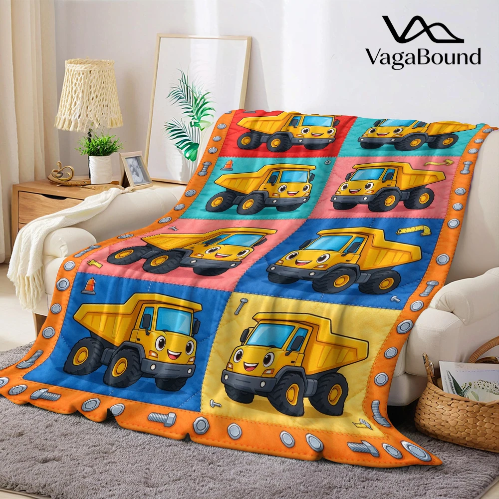 Yellow Dump Big Bolt Grid Flannel Blanket Perfect for Sofa Office Bed Travel Sleep Read Relax Camping Four Season Use