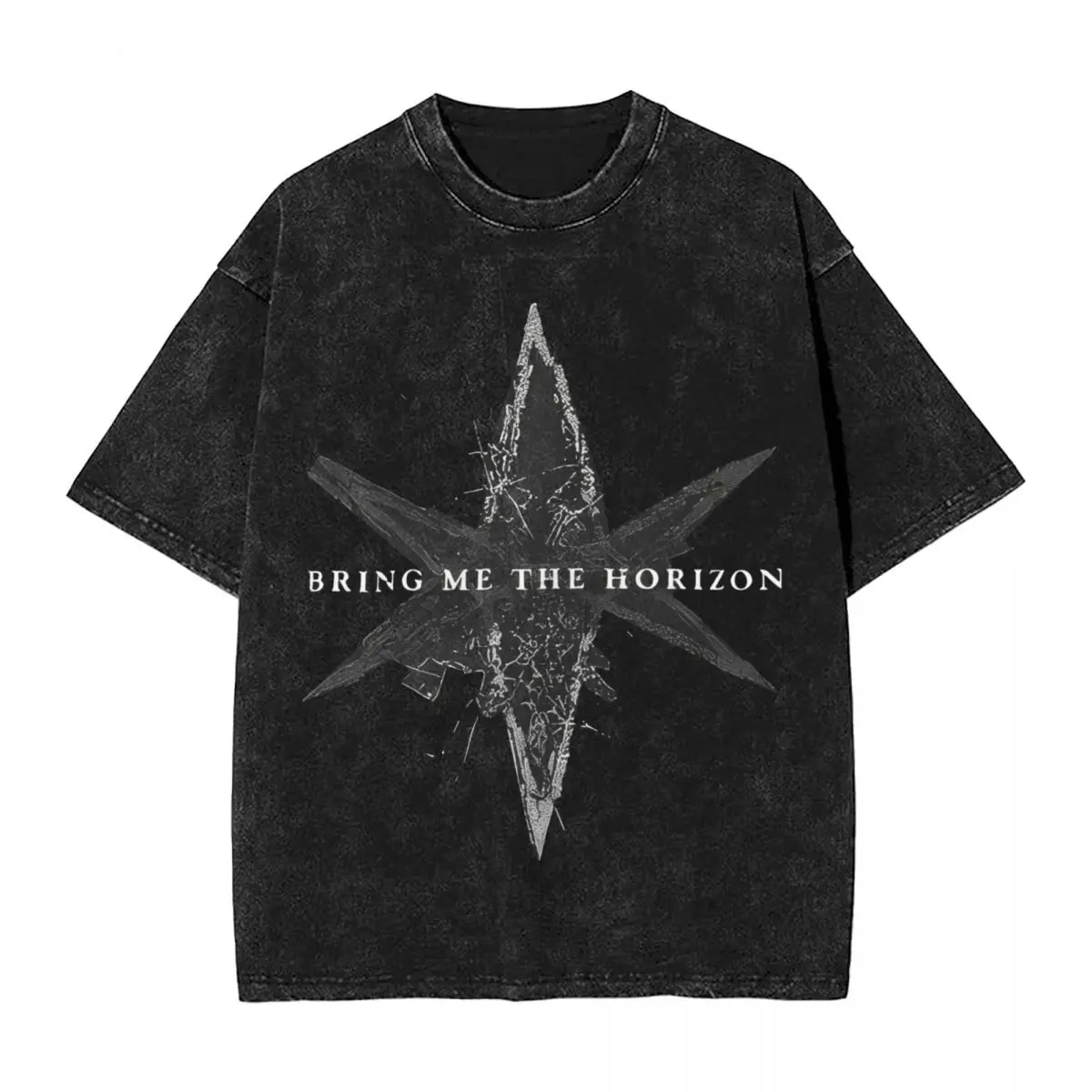 Oversized Washed T Shirt Bring Me The Horizons BMTH Cotton T Shirts Popular Tshirt for Men Summer Y2K Fun Casual Clothes