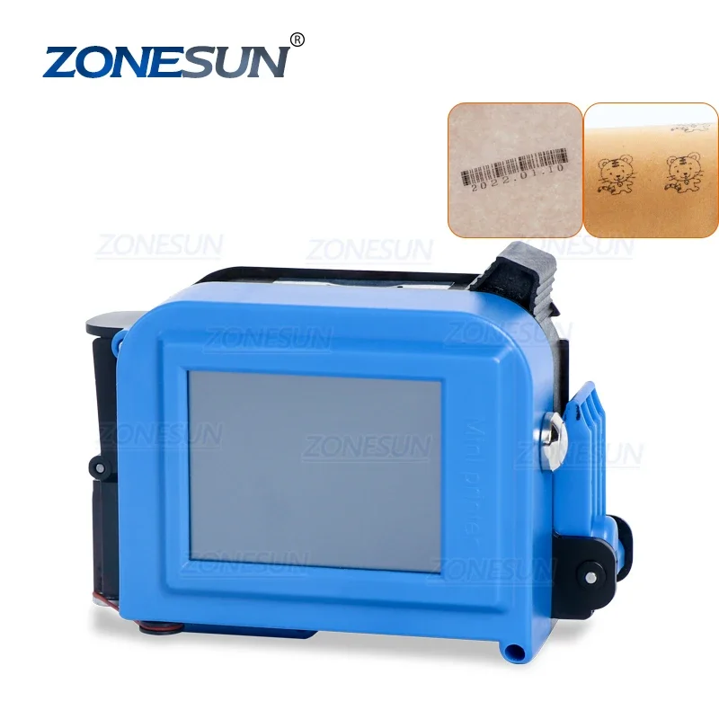 

ZONESUN ZS-DC1 Smart Portable Mobile Mini Handheld Carton Cans Bottles Date Coder Inkjet Printers