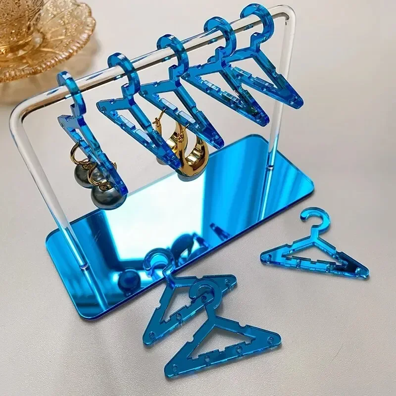 8Pcs Hangers Creative Earring Display Clear Acrylic Organizer Stand Showcase Ear Stud Hanger Shape Tabletop Jewelry Storage Rack