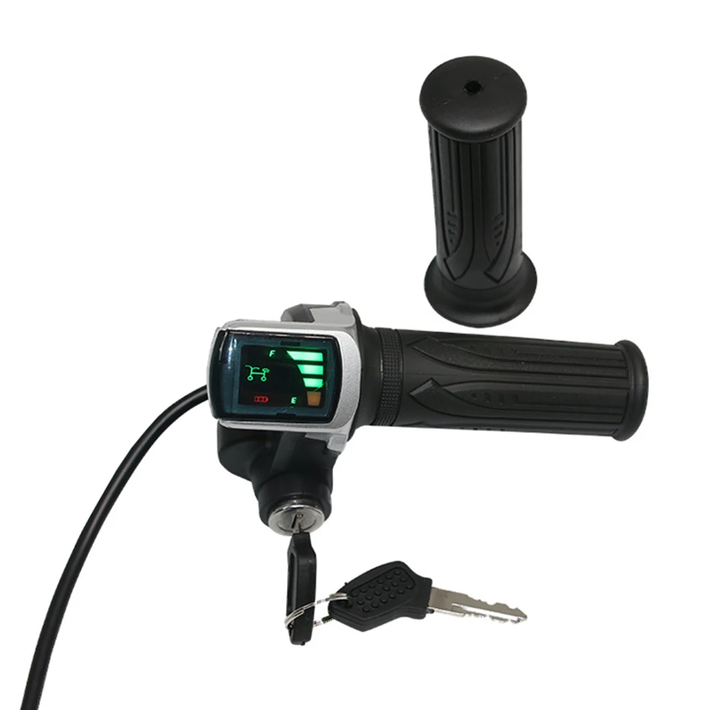 24V/36V/48V Electric Bike Twist Grip Throttle with LCD Battery Display Electric Bicycle Throttle Grip with Power Indicator